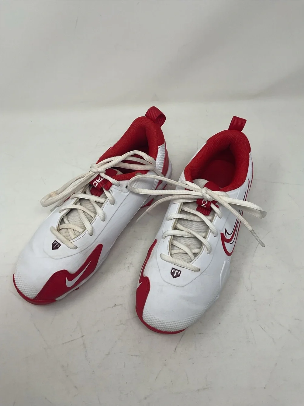 Nike Kids White and Red baseball cleats
